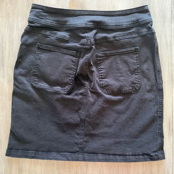 Prana Broadway Skirt Black Denim 98% Organic Cotton - Picture 3 of 5